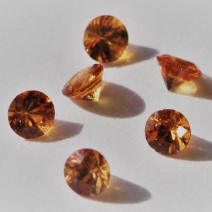 CLEARANCE 6Pc Lot of 2.5mm Orange Sapphire 0.48ctw VS Eye Clean Natural Sapphire