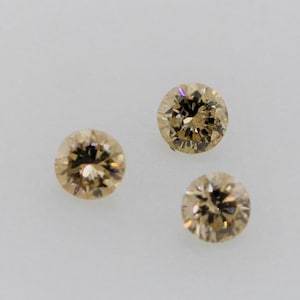 3mm Untreated Champagne Diamond SI1 Clarity 0.11ct, Natural Diamond, No Heat, Brilliant Cut, Loose Diamond
