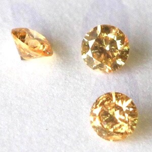 2.5mm Peach Diamond, VS, Untreated Diamond, Fancy Yellow Diamond, Natural Diamond, June Birthstone image 2
