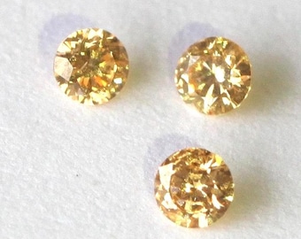 2.5mm Peach Diamond, VS, Untreated Diamond, Fancy Yellow Diamond, Natural Diamond, June Birthstone