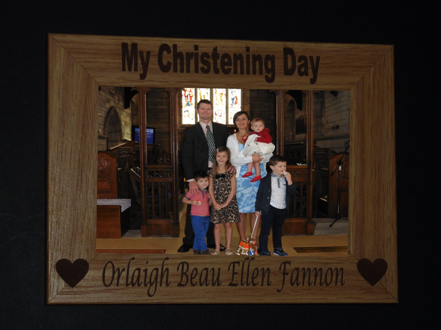 Personalised Engraved Wood Photo Frame Christening Gift Etsy