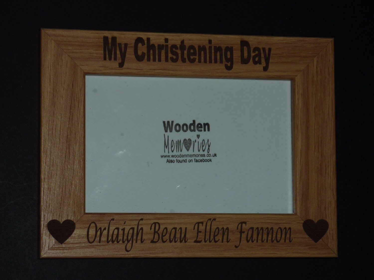 Personalised Engraved Wood Photo Frame Christening Gift Etsy