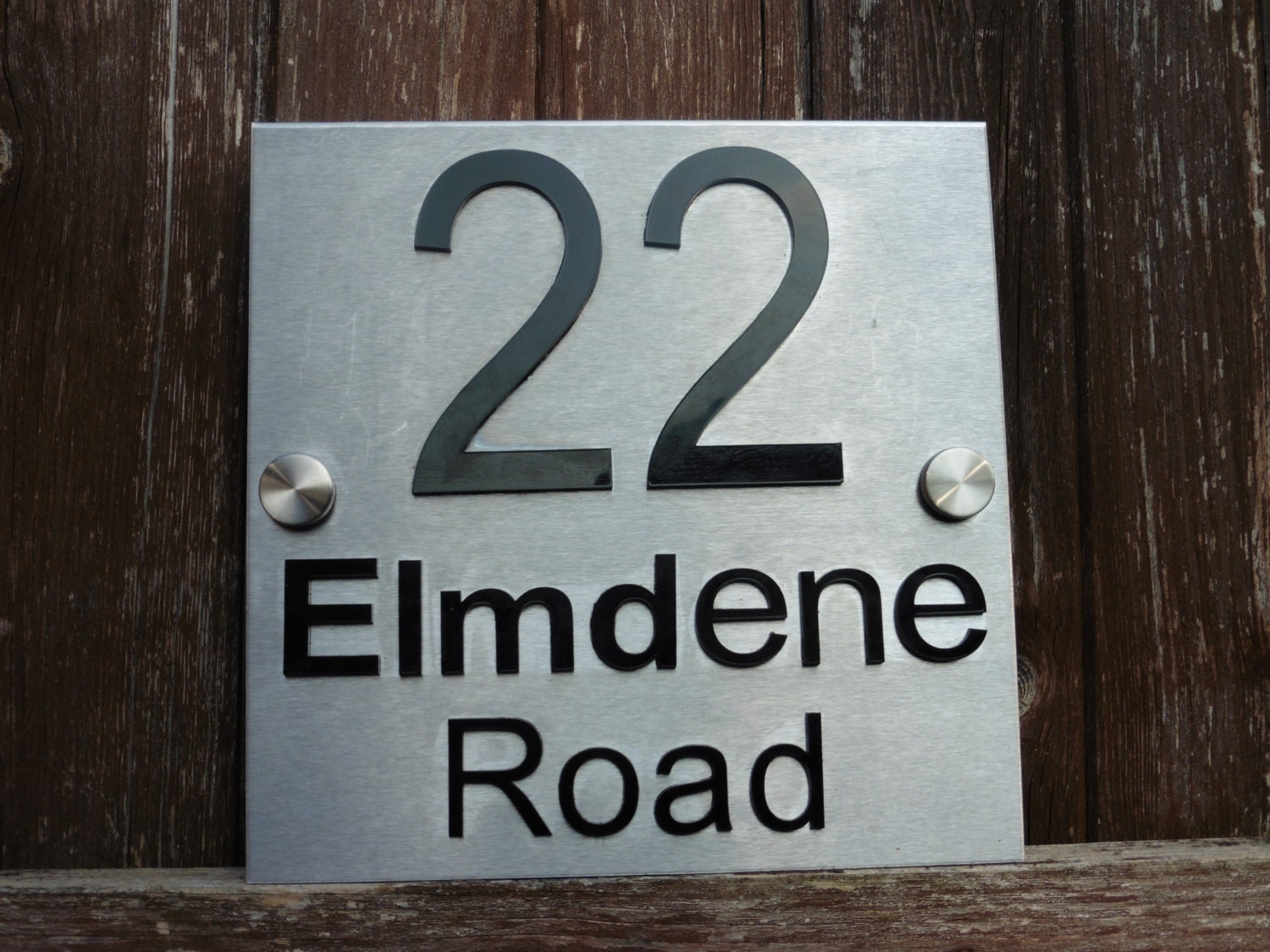 Brushed Stainless Steel House sign Number. Personalised. Etsy