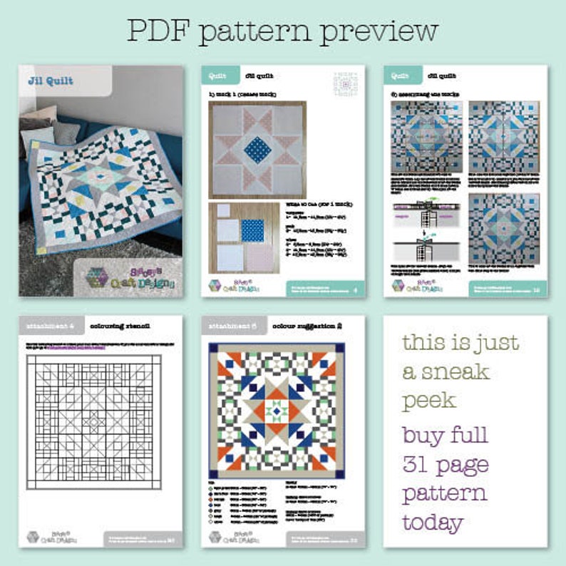 Jil Quilt - PDF Sewing Pattern With Instructions - Etsy
