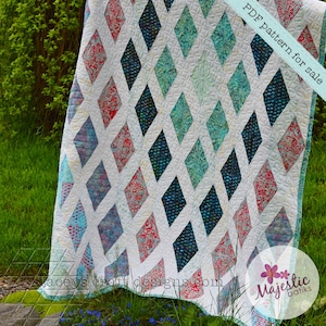 Diamond Sea Quilt PDF sewing pattern with instructions image 5