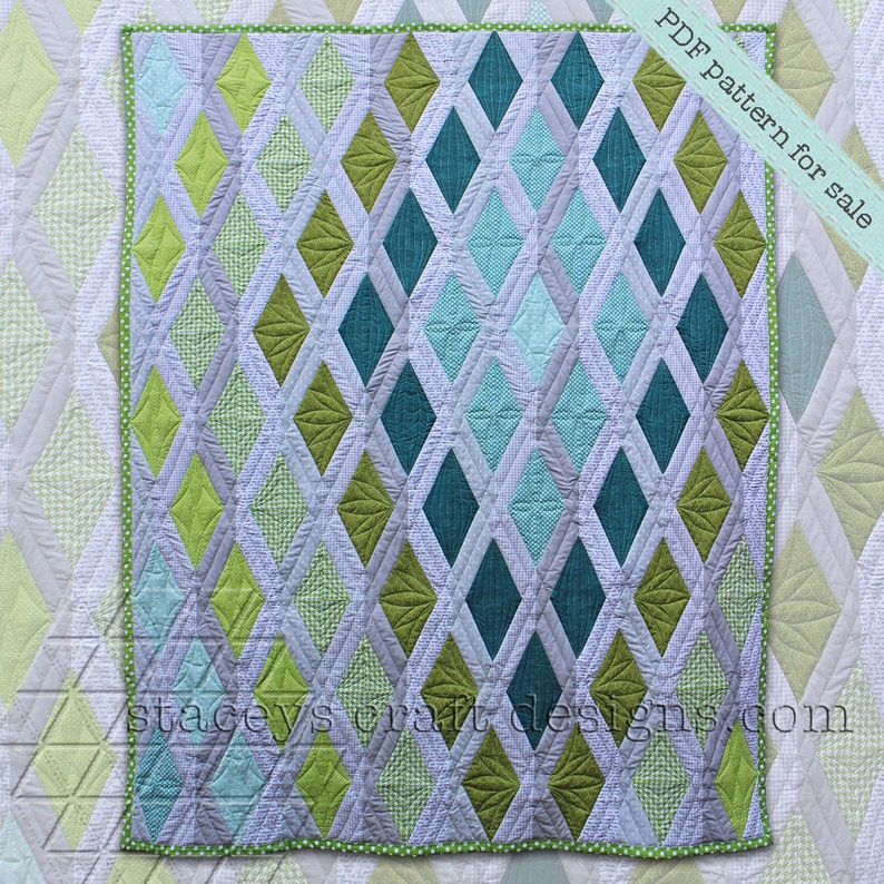 Diamond Sea Quilt PDF sewing pattern with instructions image 2