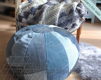 Jeans Pouf in Segments PDF sewing pattern with instructions