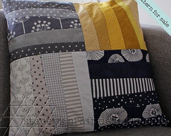 Slanting Strips & Stripes Cushion - PDF sewing pattern with instructions