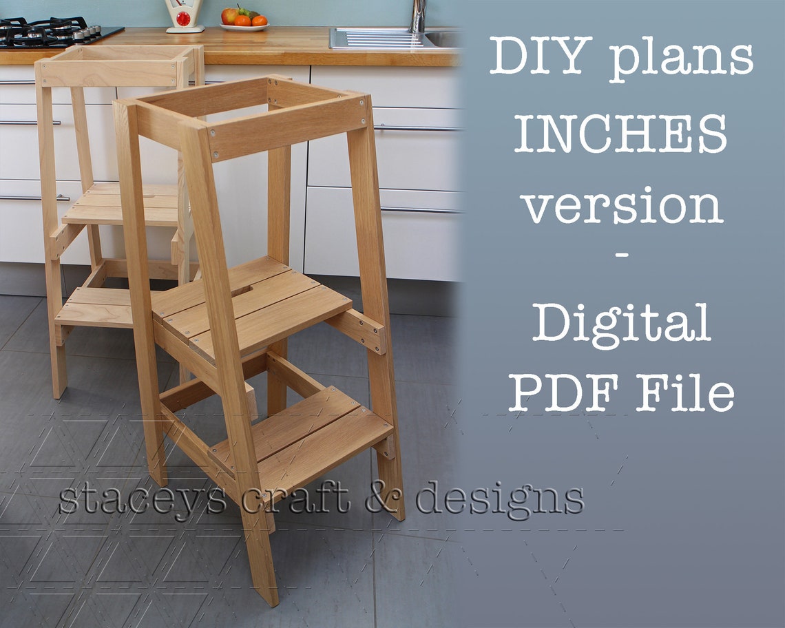 Kids Montessori Kitchen Helper DIY Building Plan With Etsy