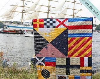 Nautical Flags Quilt PDF pattern with instructions