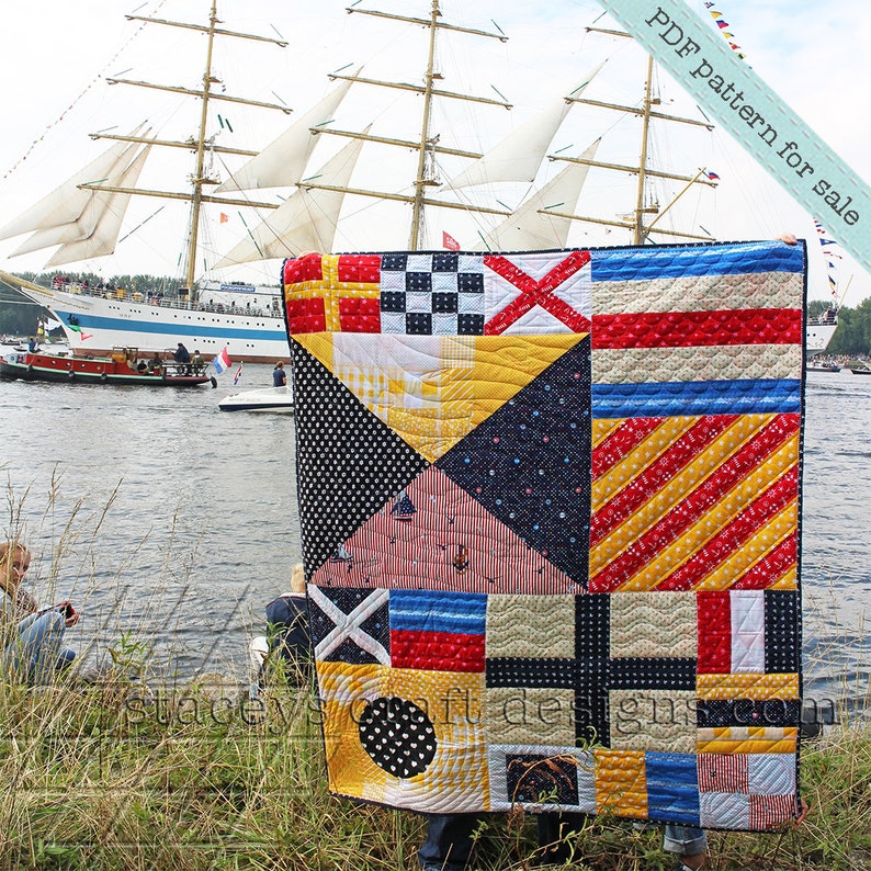 Nautical Flags Quilt PDF Sewing Pattern With Instructions Etsy