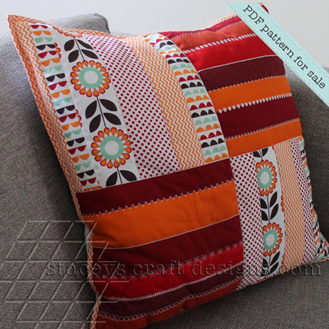 Random Strips & Stripes Cushion - PDF Sewing Pattern With Instructions ...