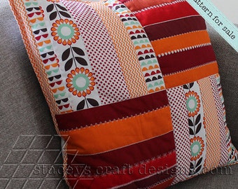 Random Strips & Stripes Cushion - PDF sewing pattern with instructions