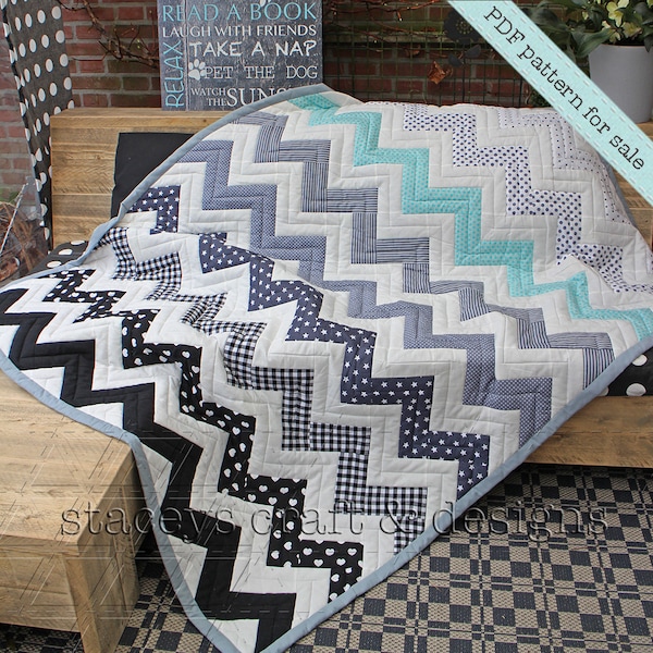 Chevron Quilt PDF sewing pattern with instructions