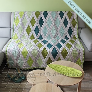 Diamond Sea Quilt PDF sewing pattern with instructions