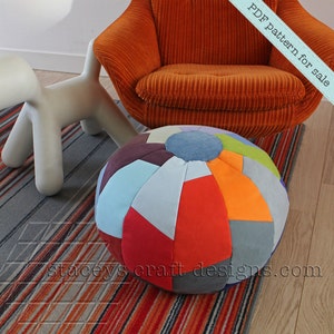 Pouf in Segments - PDF sewing pattern with instructions