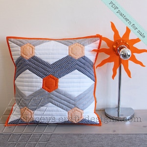 Hexagoned Chevron Cushion PDF sewing pattern with instructions