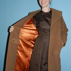 1950s Vintage Plus Camel colored wool belted Coat image 3