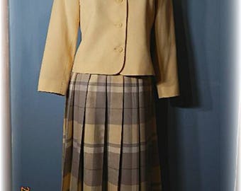 Classic Pendleton Jacket and Pleated Plaid Skirt