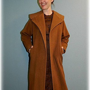 1950s Vintage Plus Camel colored wool belted Coat image 5