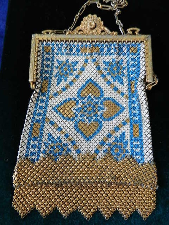 Mandalian Antique Painted Enamel Mesh Purse Van D… - image 3