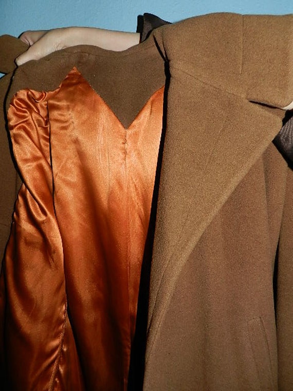 1950’s Vintage Plus Camel colored wool belted Coat - image 4