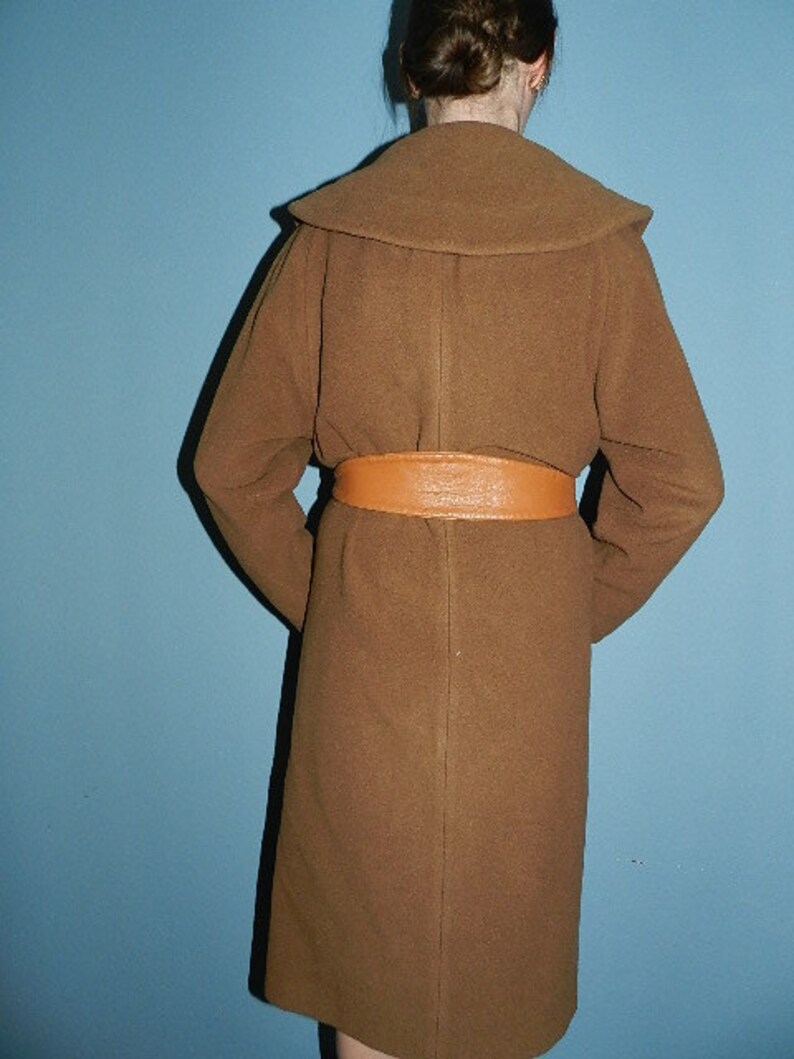 1950s Vintage Plus Camel colored wool belted Coat image 2