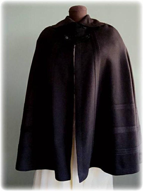Antique Victorian Era Black Circular Wool Felt Cap