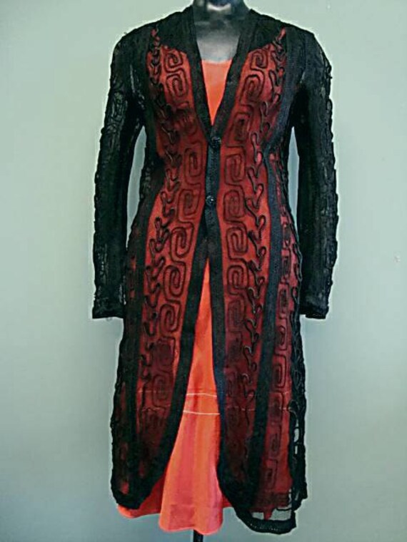 Antique Steampunk Victorian Era Black Soutache Lac
