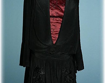 Vintage 20's Art Deco, Flapper, Downton Abbey style,  Wrap around dress in silk