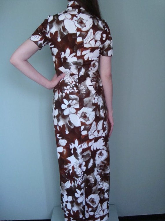 Retro Vintage Oriental Style Floral Long Dress - image 3