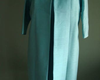 Beautifully made 1960's silk shantung coat and dress