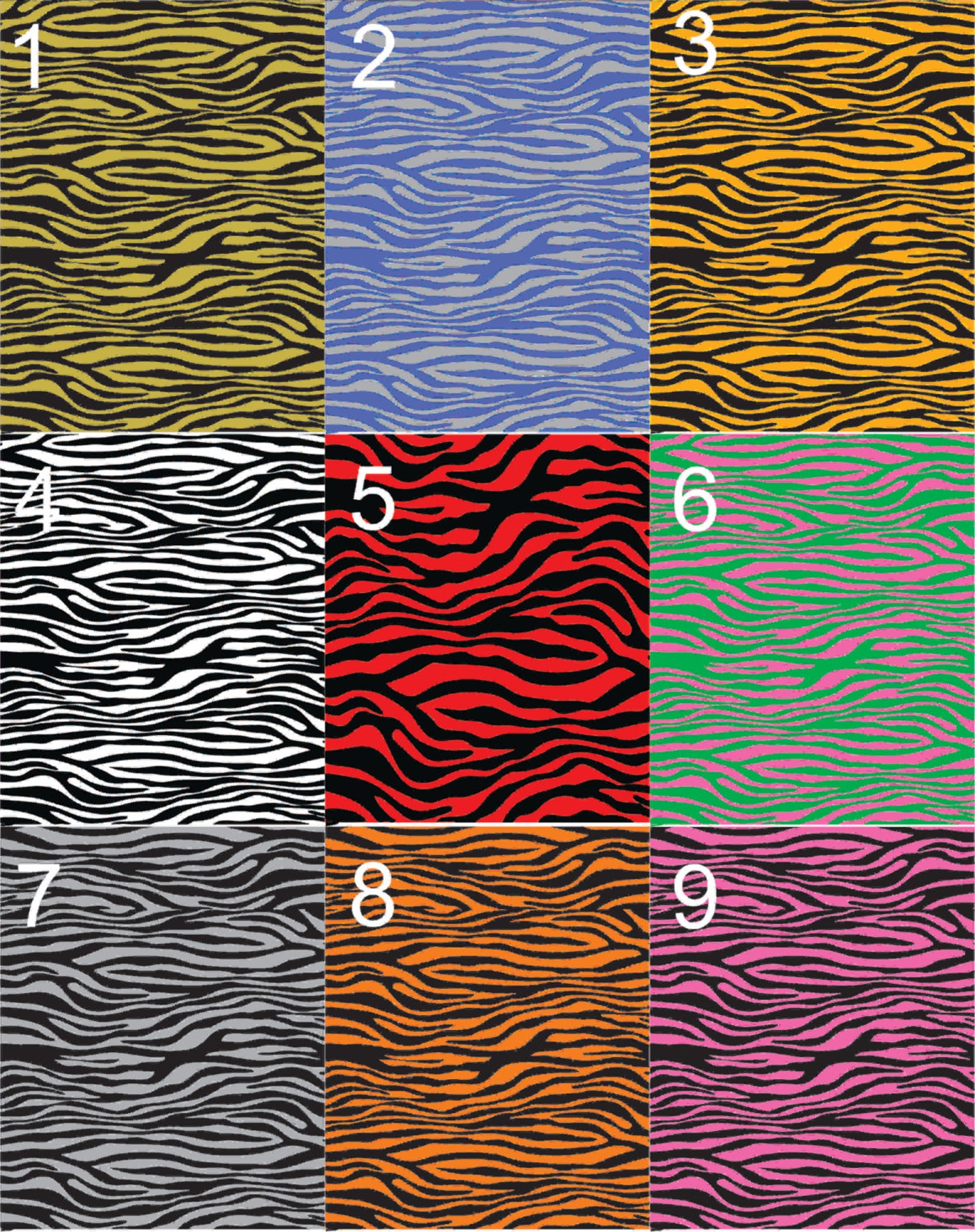 Zebra Pattern Custom Colors Printed Heat Transfer Vinyl HTV Etsy