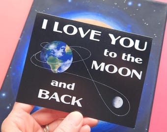 Tarjeta // Te amo hasta la luna y de vuelta, Artemis Rocket Saludo