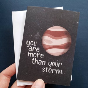 Carte // Vous êtes plus que votre tempête, carte de voeux de la science de l'astronomie de Jupiter