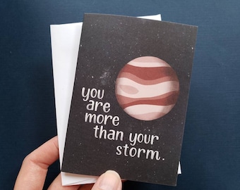 Tarjeta // Eres más que tu tormenta, Júpiter astronomía ciencia tarjeta de felicitación