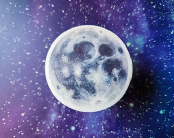 Pegatina // pegatina de luna de acuarela, arte astronómico, vinilo