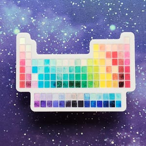 Sticker // Vinyl Holographic Periodic Table, science art 3 inches laptop decal