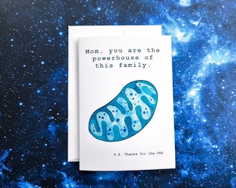 Card // Mother's Day Mitochondria powerhouse DNA blank greeting card