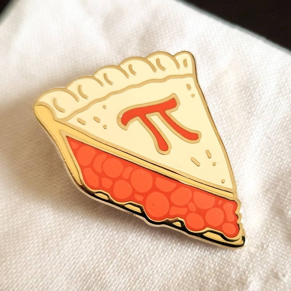 Enamel pin // Pi Pie slice, math joke, science nerd gift, pie day 3.14