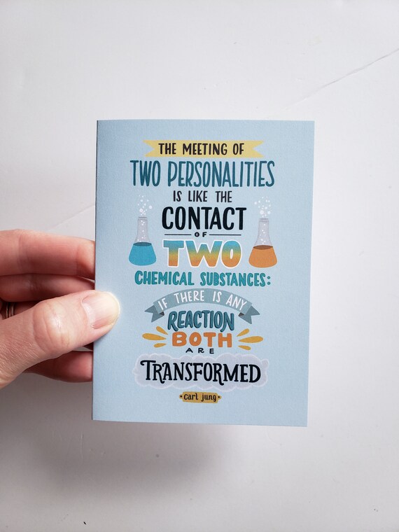 Carl Jung Citation Romantique Nerdy Carte De Voeux Chimie Etsy