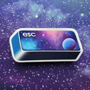Sticker // Escape to Space Key, astronomy decal