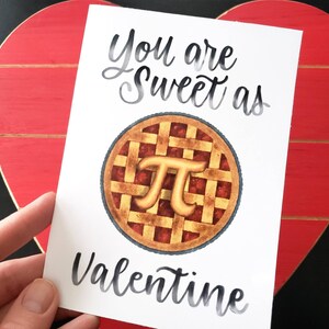 Cartão para impressão // Você é doce como Pi Valentine, cartão nerd de torta de matemática e ciências