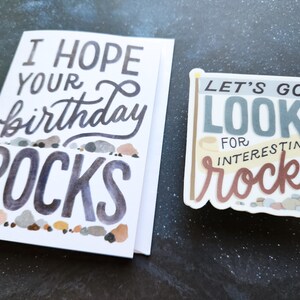 Card & Sticker // Geology Birthday Greeting Card and Vinyl Decal Bundle ...