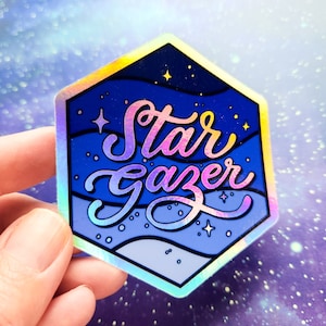 Sticker // Star Gazer Astronomy Space Holographic Vinyl Decal
