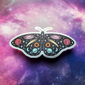 Sticker // I Need Space Mug vinyl decal, science introvert astronomy galaxy holographic art