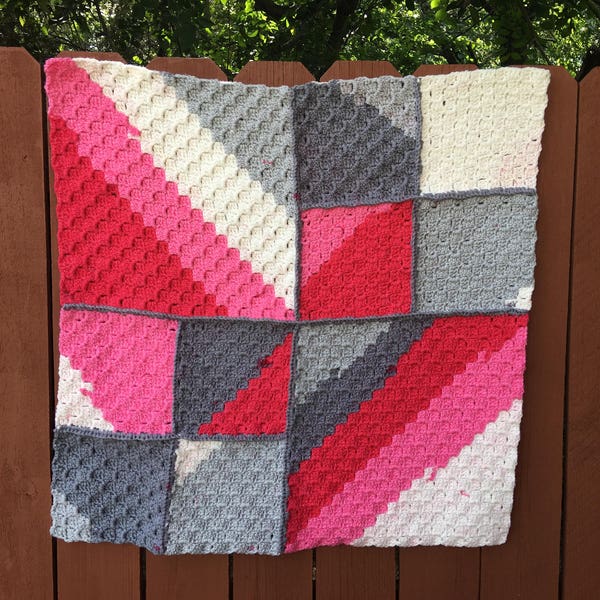 Crocheted Geometric Baby Blanket