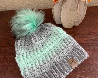 Crocheted Pom Pom Hat for women