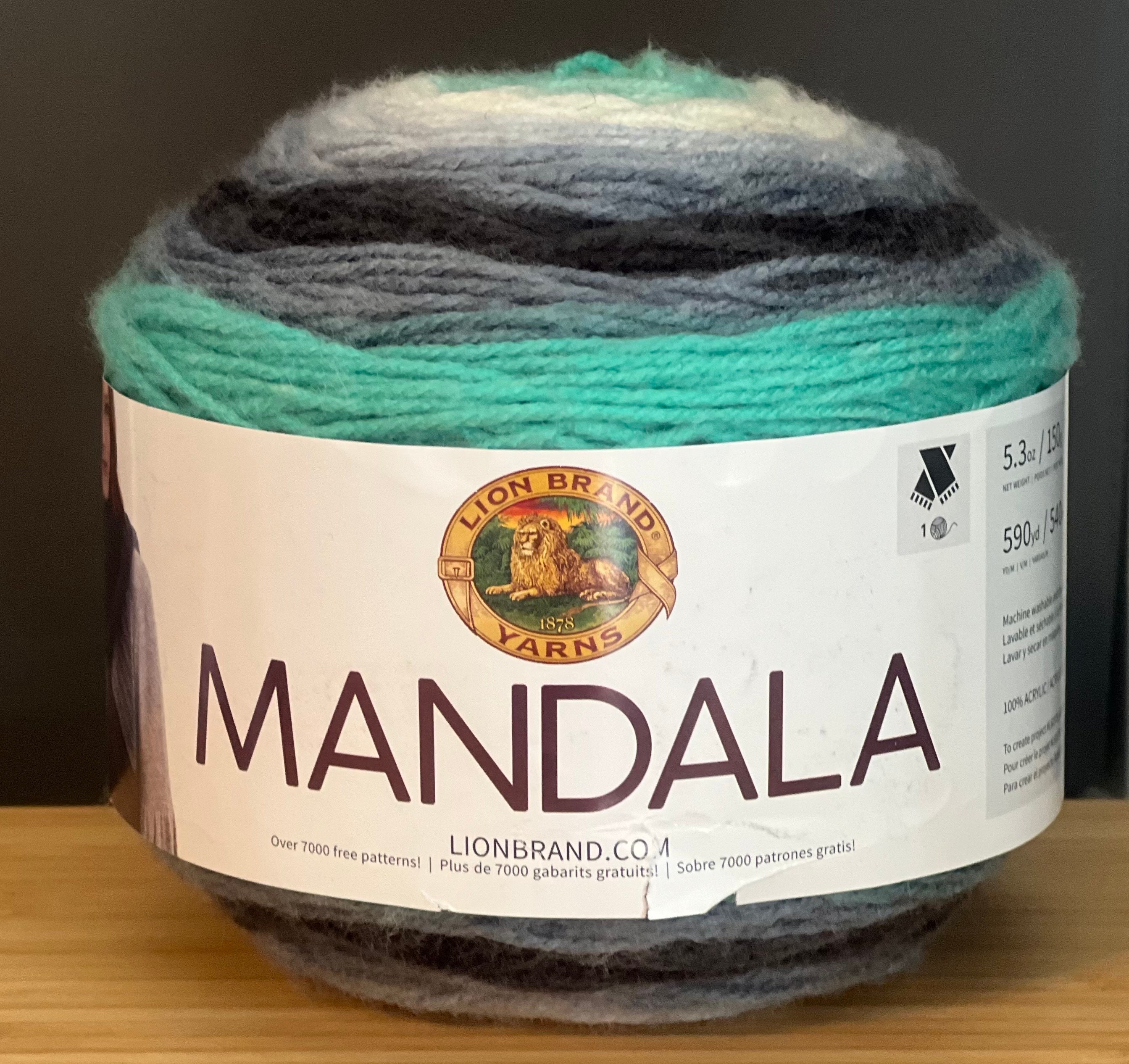  Lion Brand Yarn Mandala Yarn, Multicolor Yarn for Crocheting  and Knitting, Craft Yarn, 1-Pack, Genie