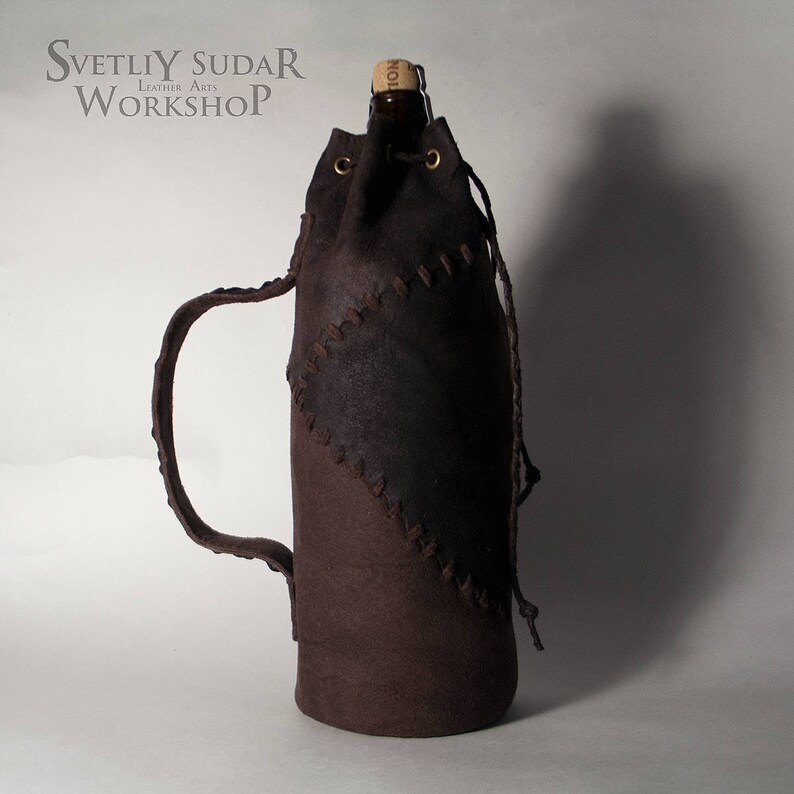Leather Bottle Holder Medieval Style / Viking Style / The Etsy